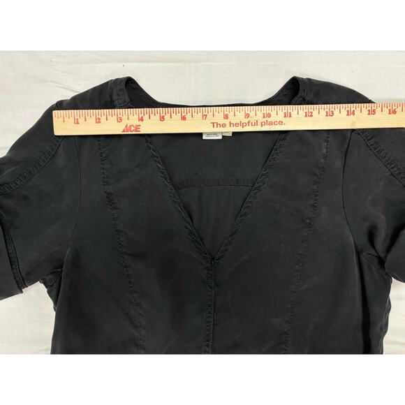 Pilcro Anthroplogie Washed Black V Neck SS Cargo Shirt Dress Size M - Picture 7 of 13